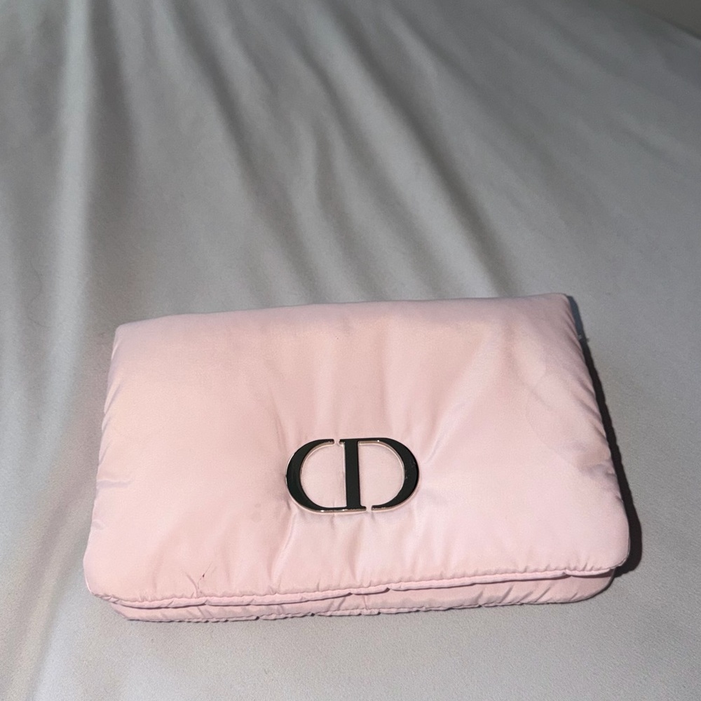 Dior Pink Clutch with Logo Accent